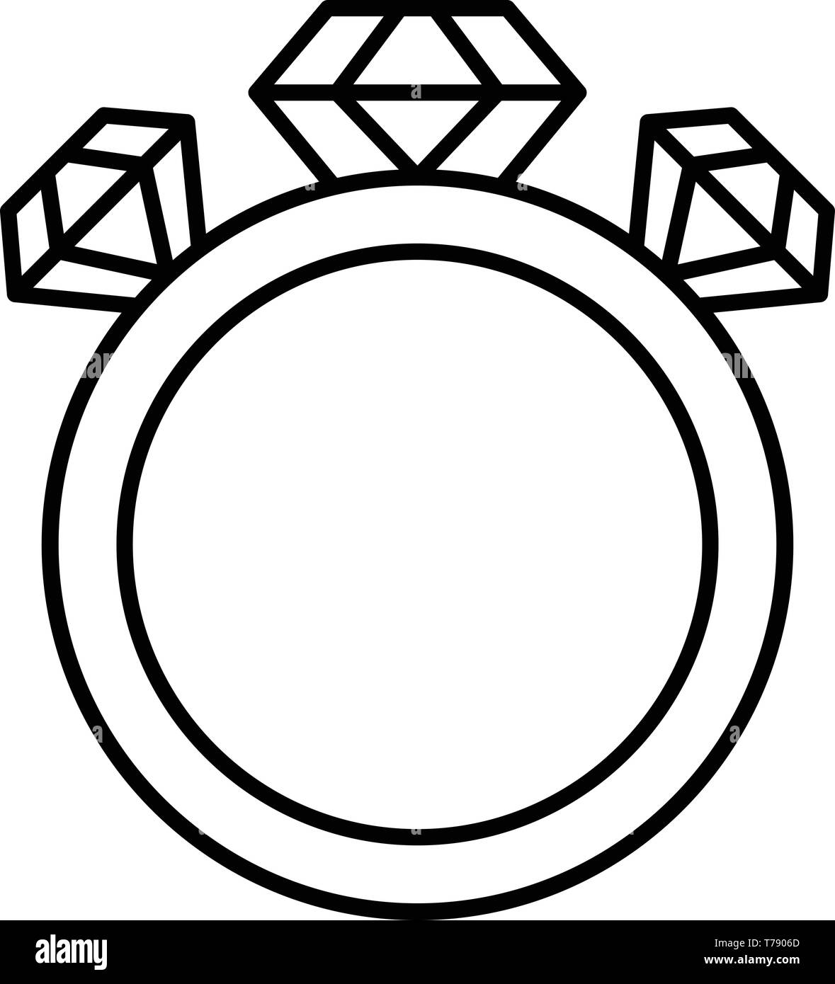 Ring with three diamonds icon, outline style Stock Vector Image & Art ...