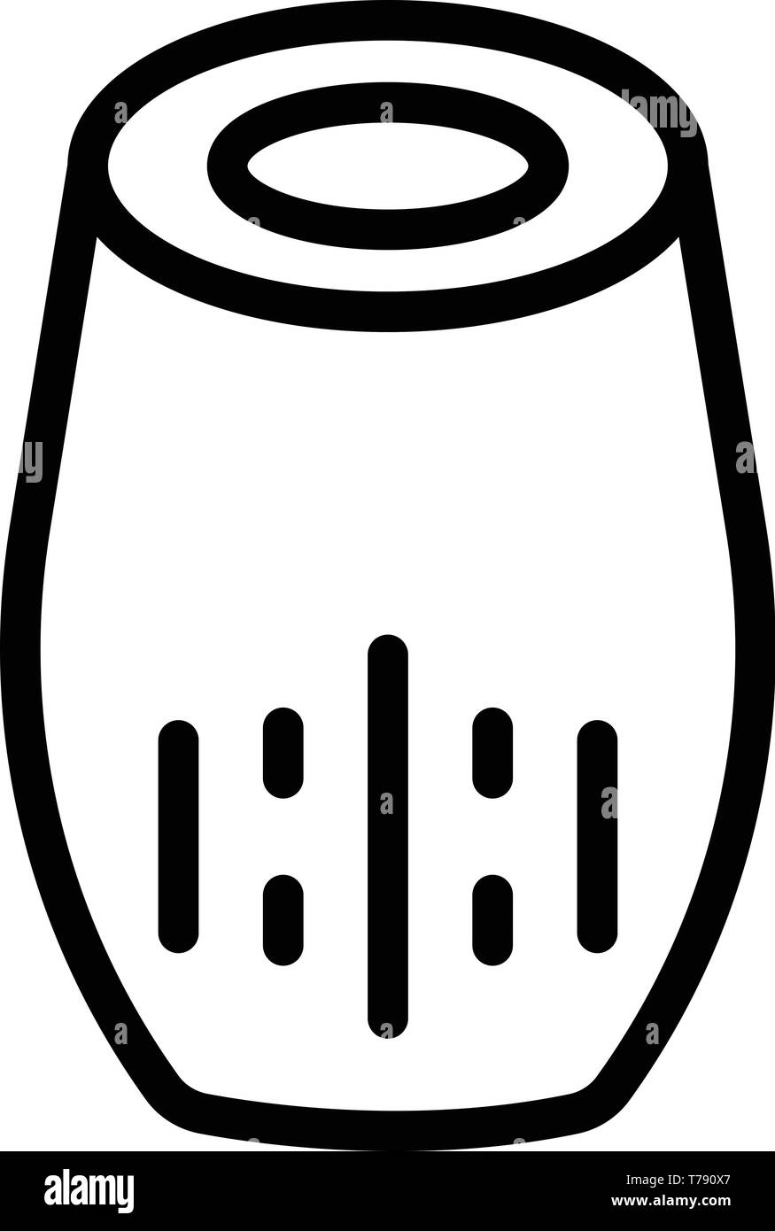 Vertical smart speaker icon, outline style Stock Vector