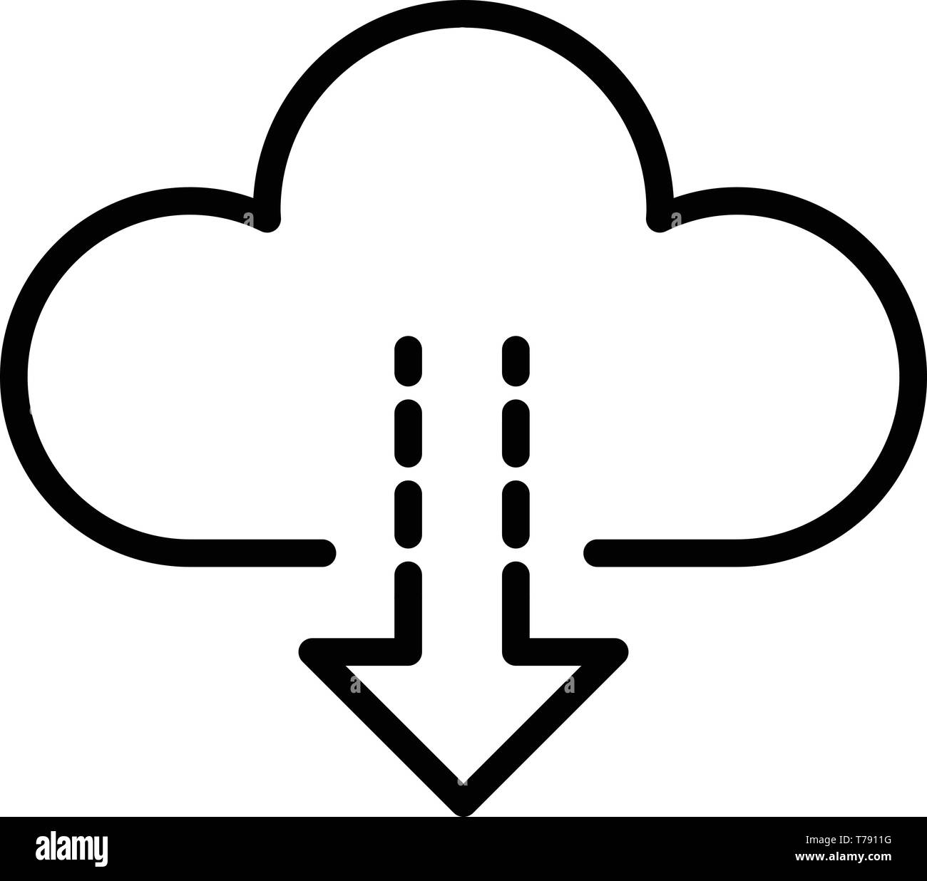 Download from the cloud icon, outline style Stock Vector Image & Art ...
