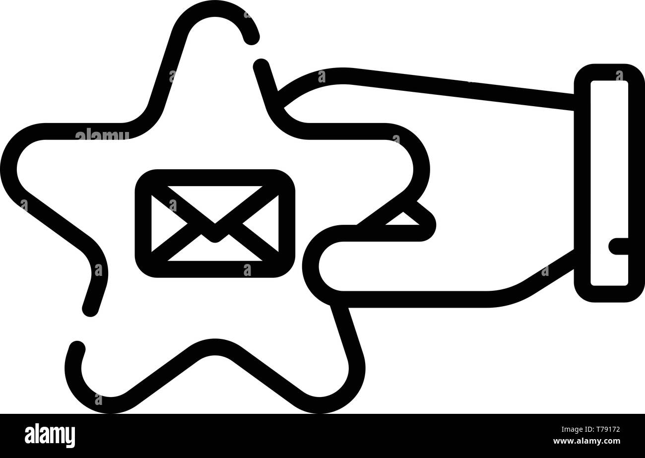 Star in hand message icon, outline style Stock Vector Image & Art - Alamy