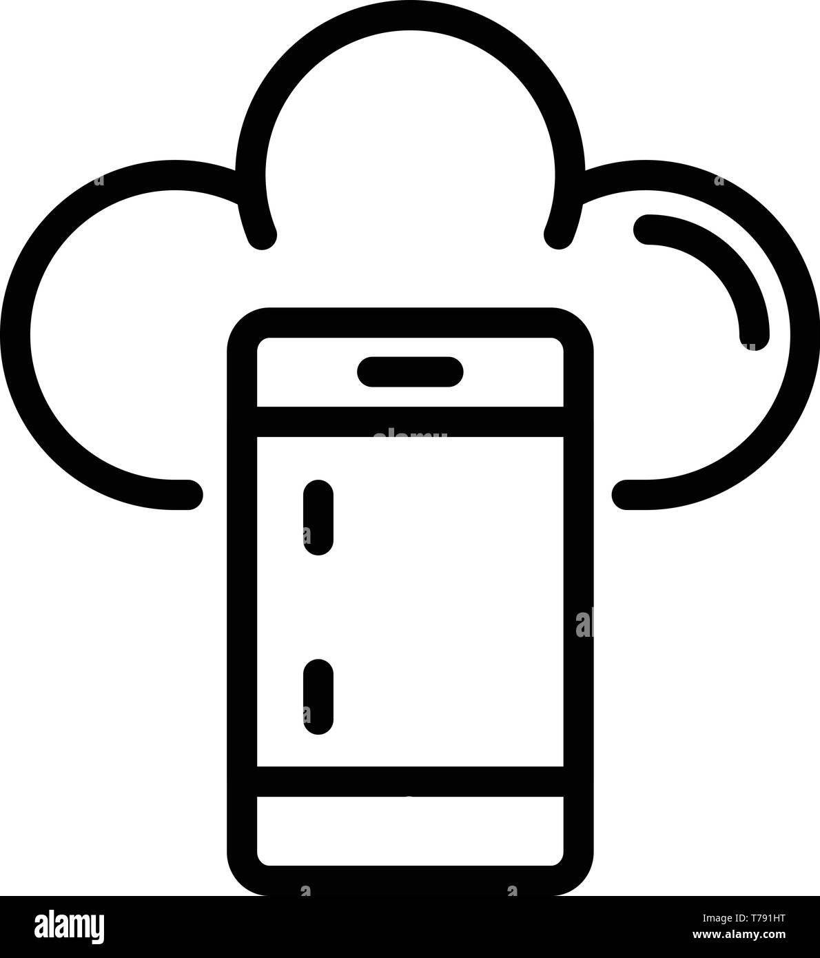 Smartphone cloud icon, outline style Stock Vector Image & Art - Alamy