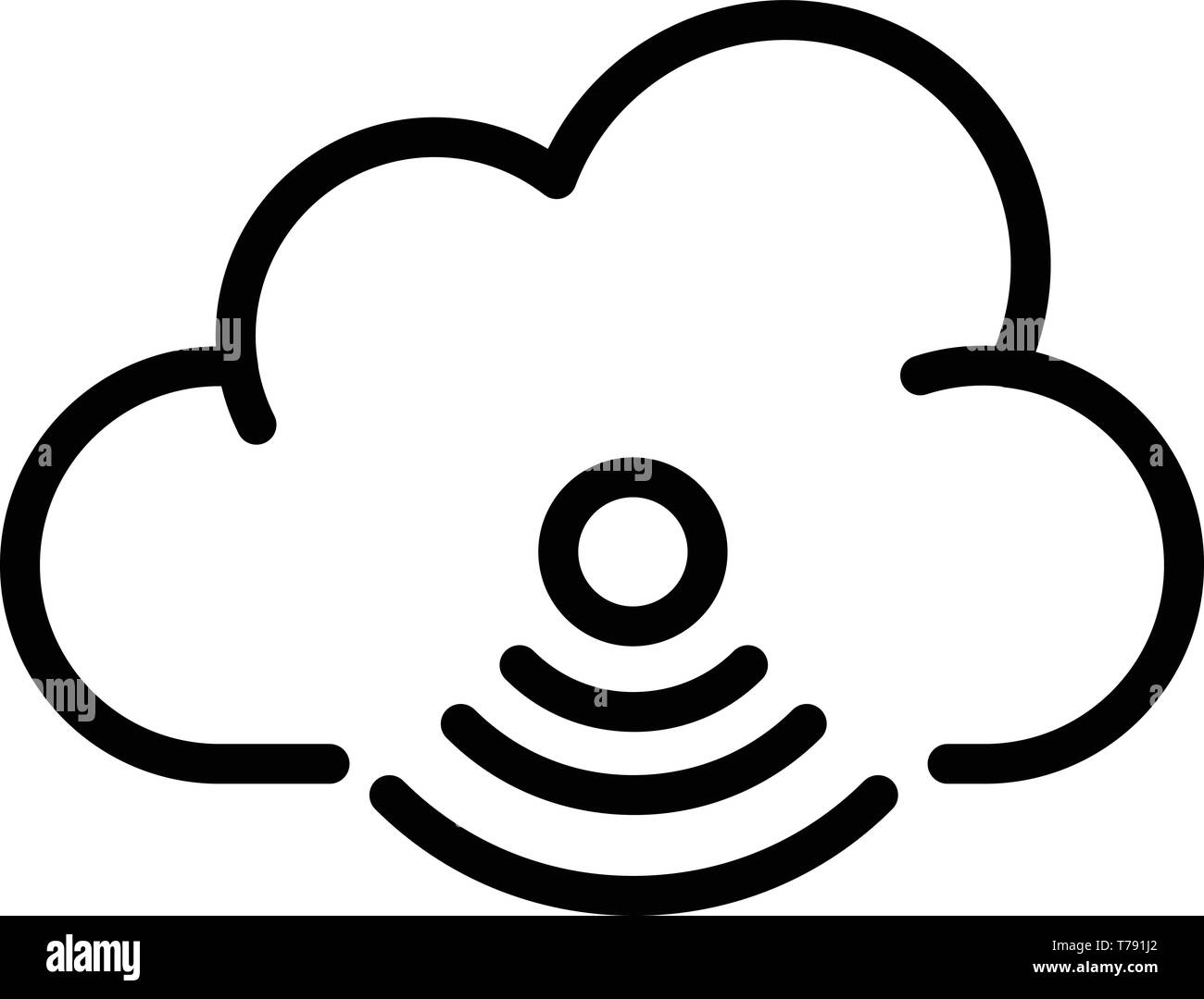 Wireless cloud technologies icon, outline style Stock Vector
