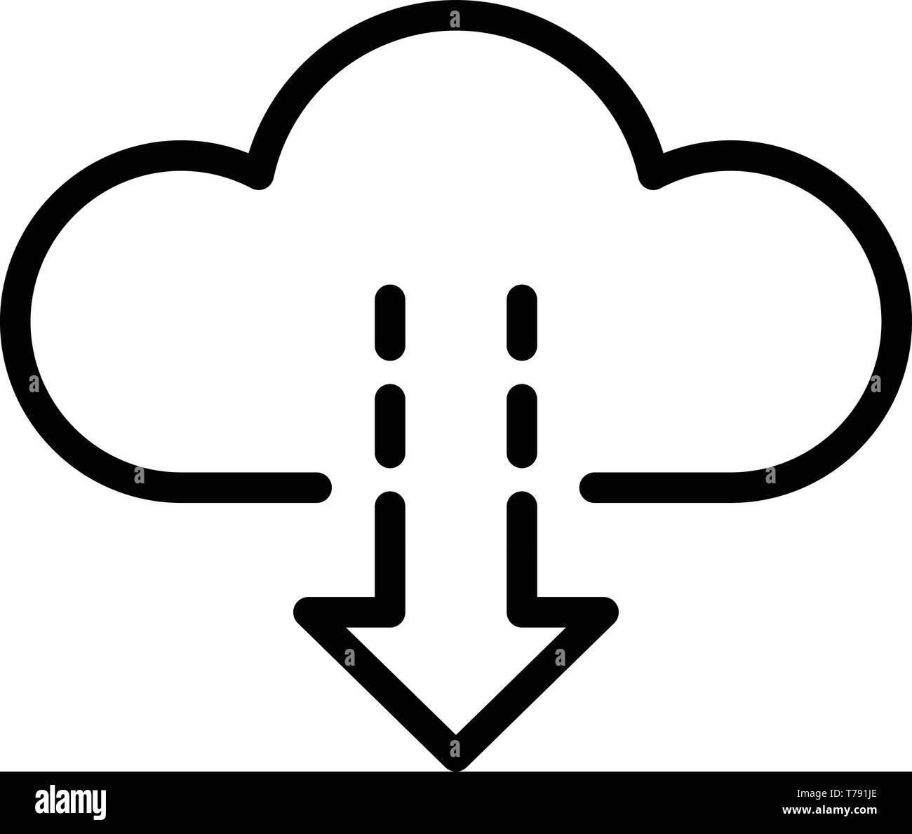 Cloud arrow down icon, outline style Stock Vector Image & Art - Alamy
