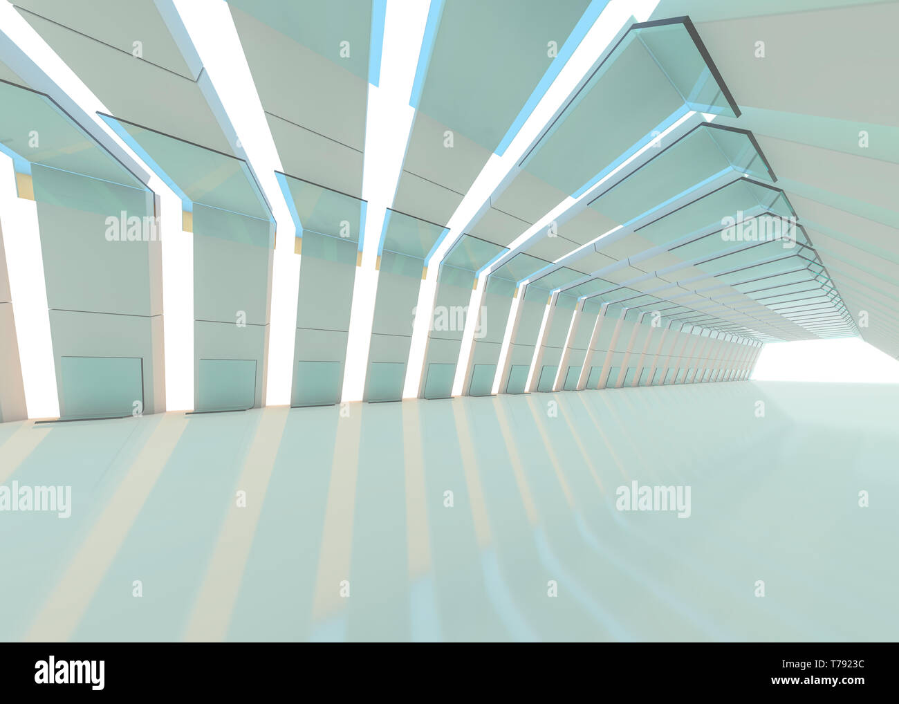 Abstract modern architecture background, empty open space interior. 3D ...