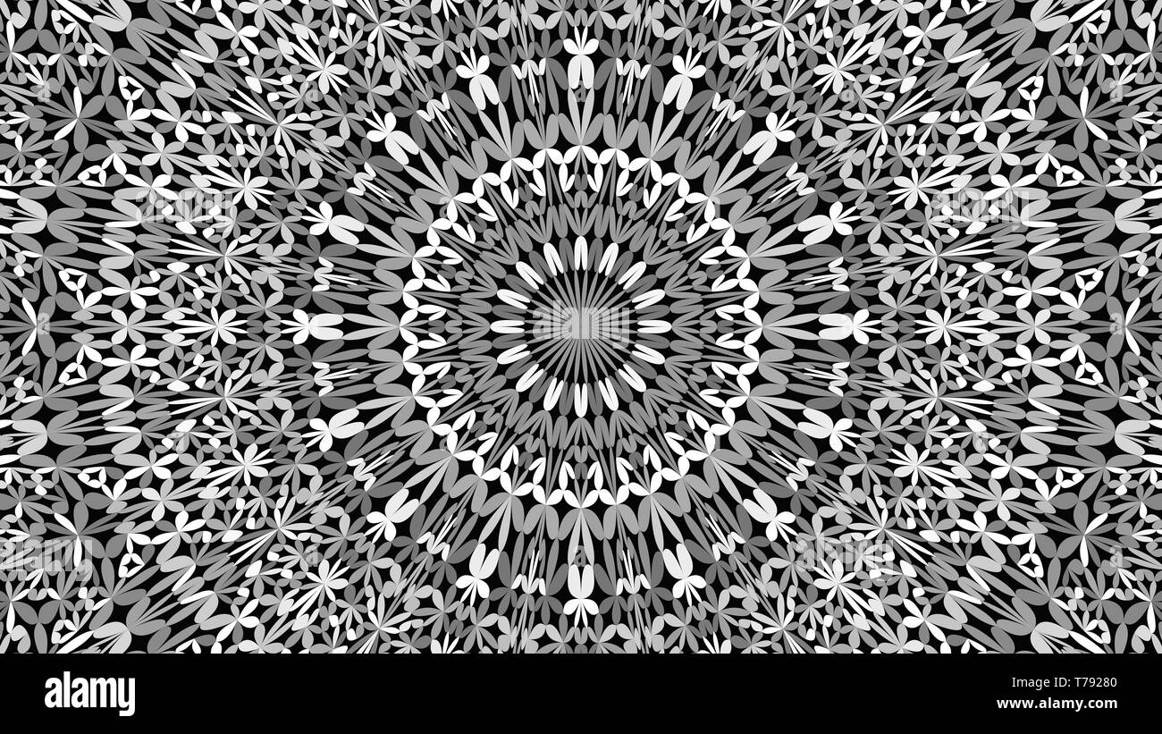Grey Flower Kaleidoscope Mandala Pattern Wallpaper Vector Background 