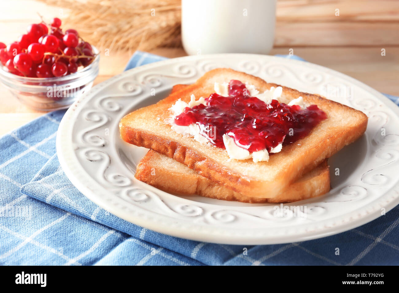 Tasty sweet toasts jam hi-res stock photography and images - Alamy
