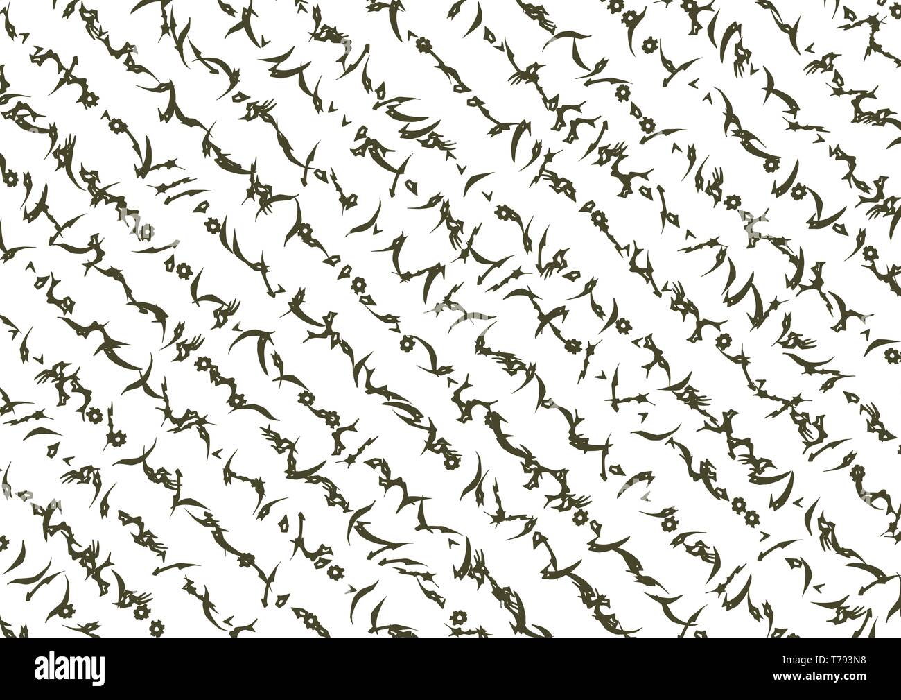 Modern black shapes pattern in rows for fashion, fabric or interior ...