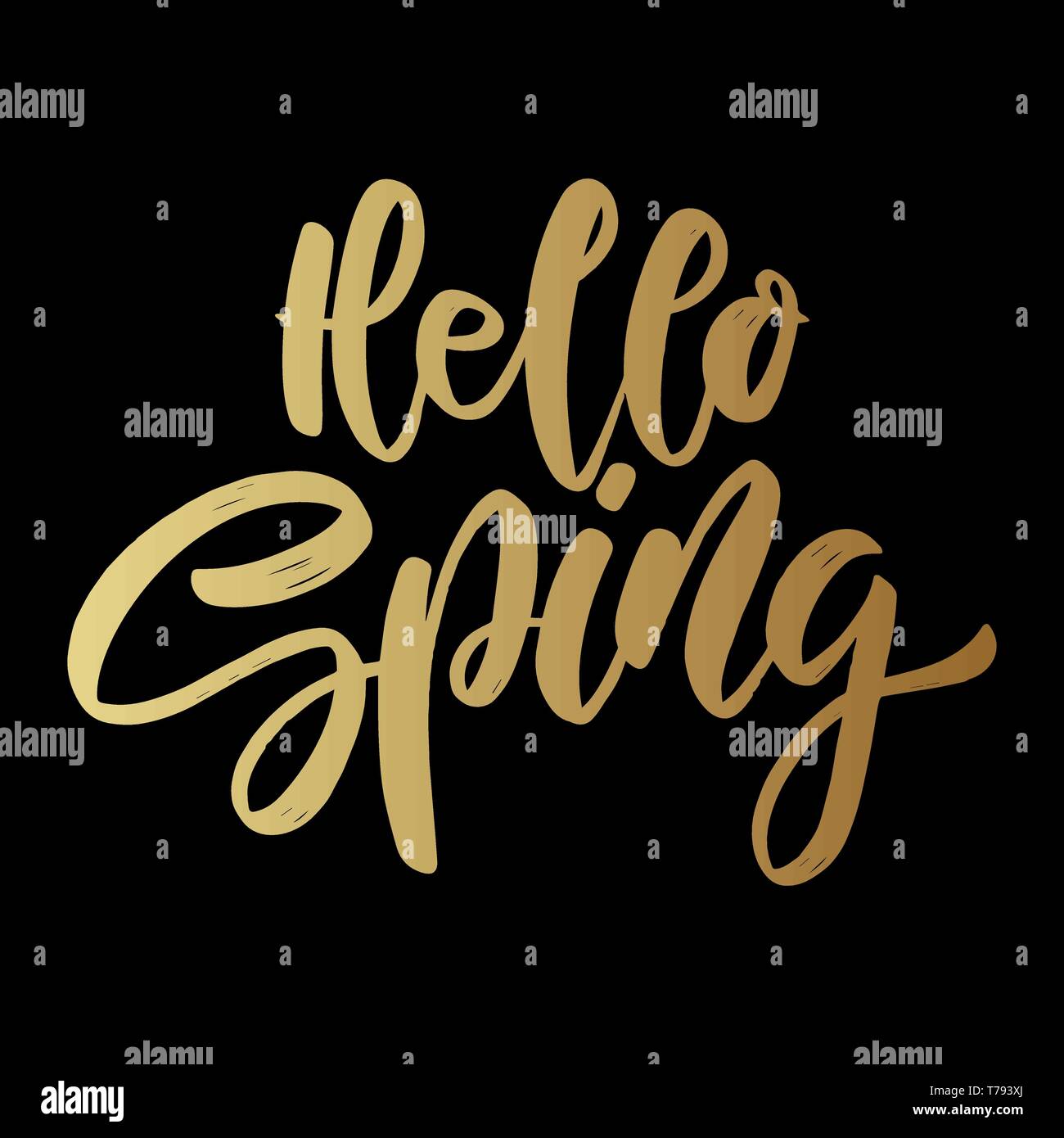 Hello spring. lettering phrase for greeting card, invitation, banner ...