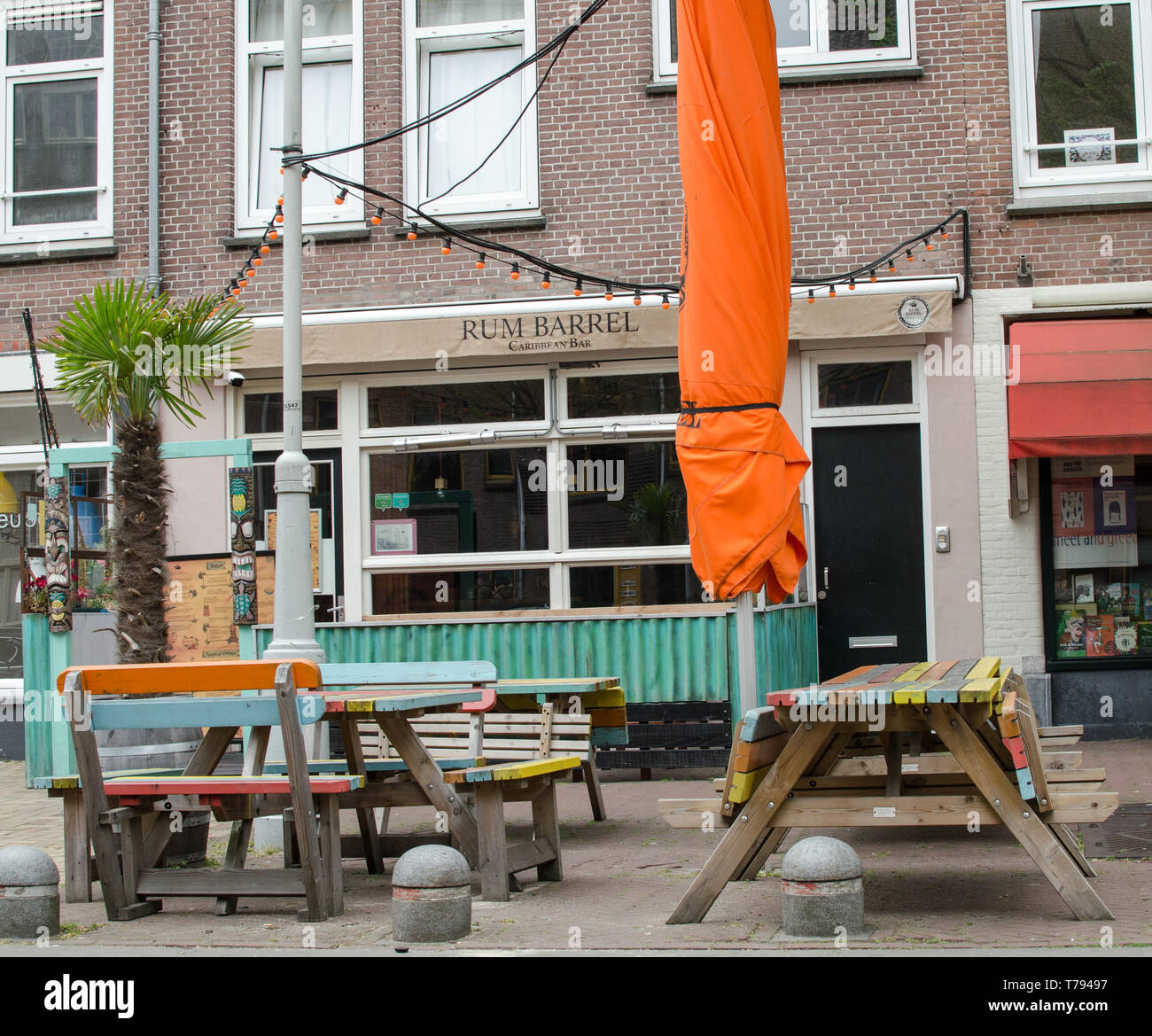 Closed Caribbean Bar "Rum Barrel" in Javastraat street, Oost, Amsterdam