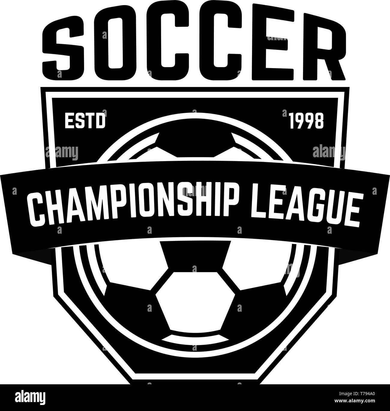 Soccer club emblem. Design element for logo, label, sign, poster
