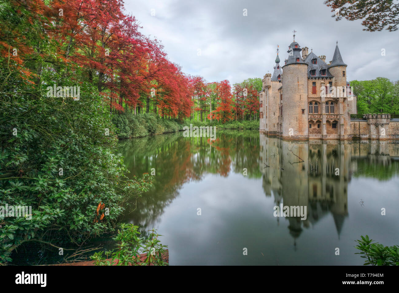 Borrekens Castle, Vorselaar, Antwerp, Belgium, Europe Stock Photo
