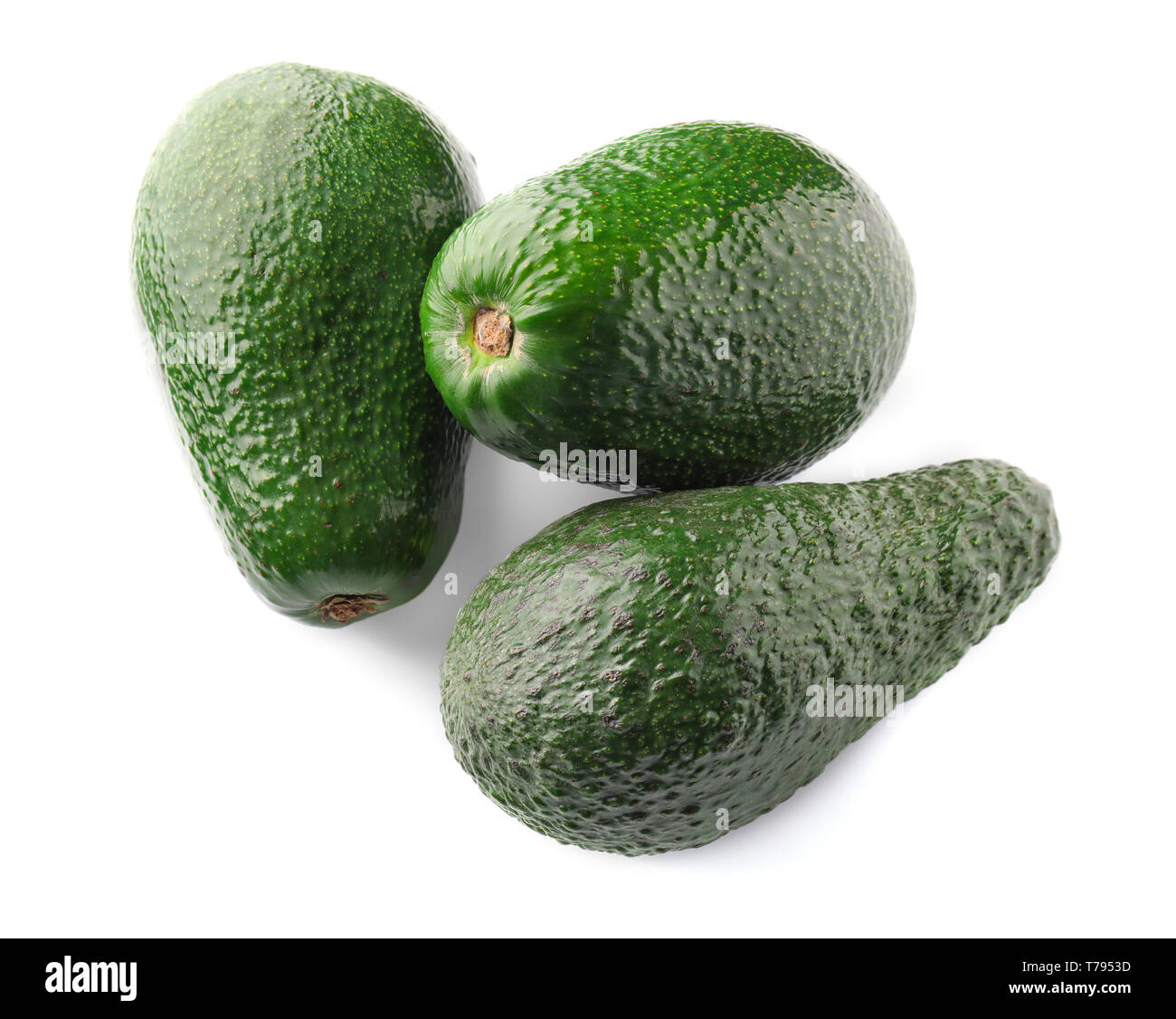 Fresh avocados on white background Stock Photo - Alamy