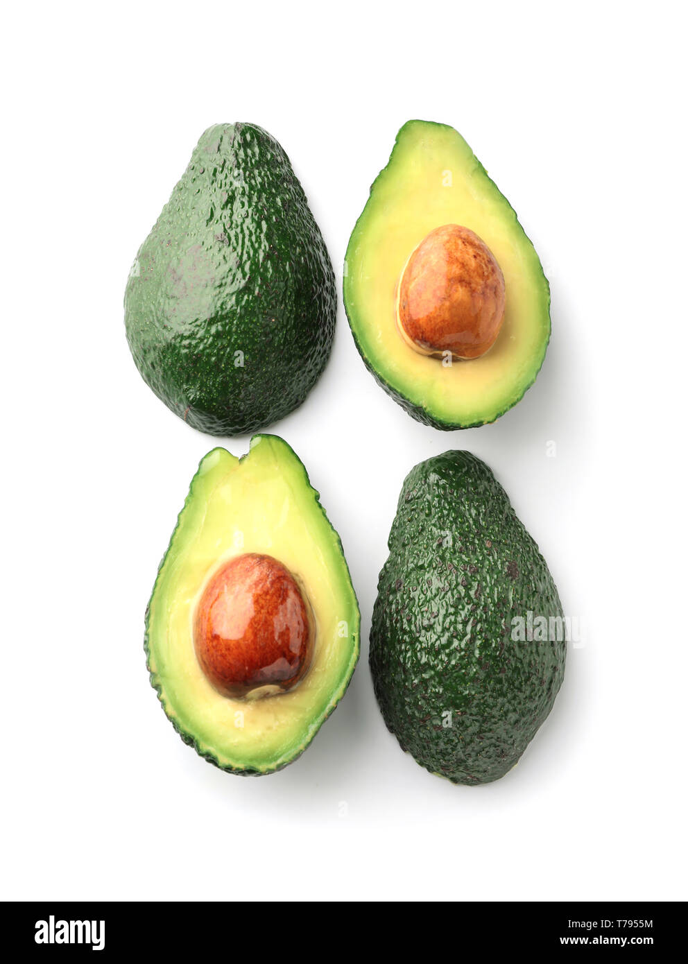 Fresh avocados on white background Stock Photo - Alamy