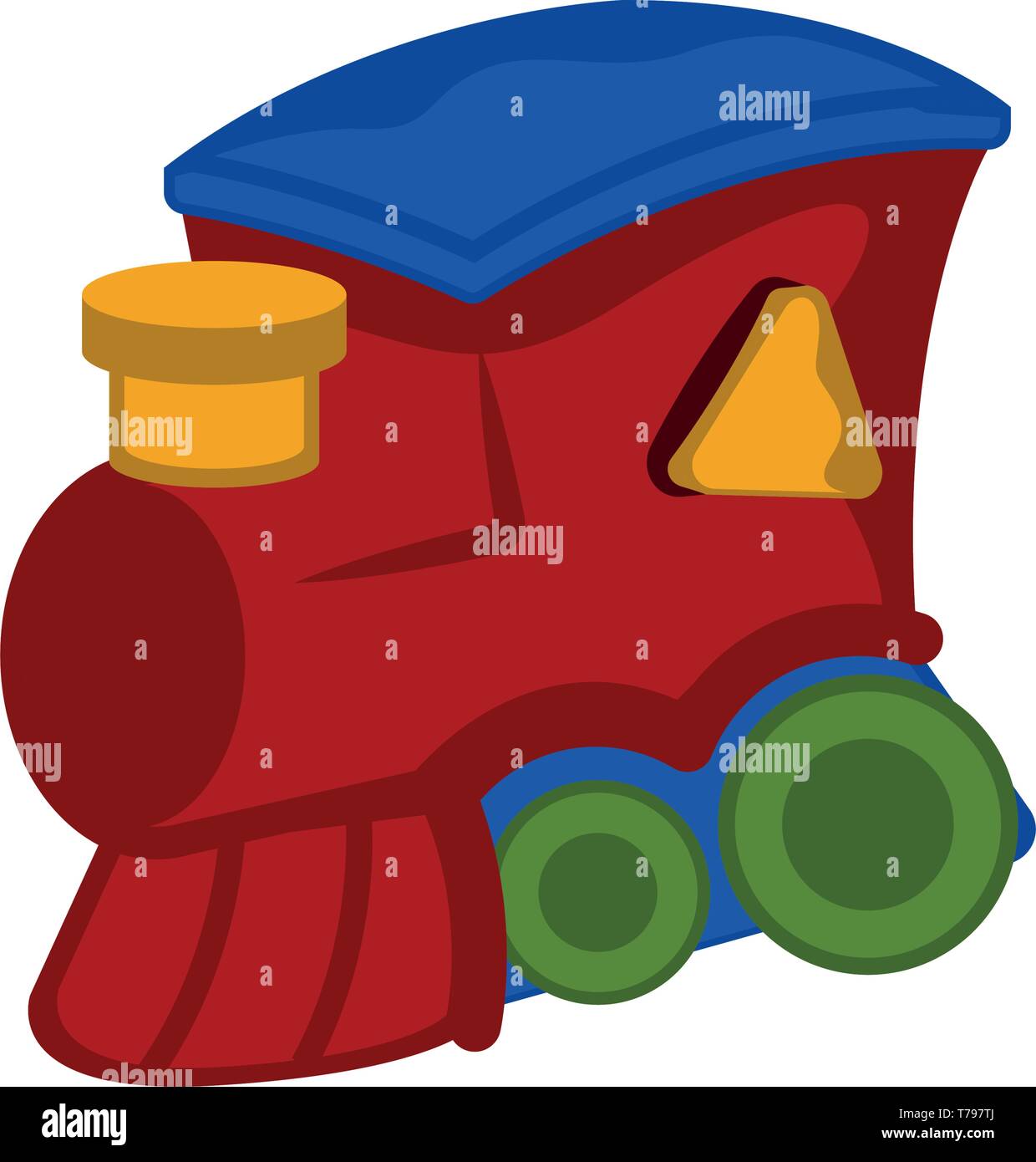 Isolated wooden train toy cartoon image Stock Vector