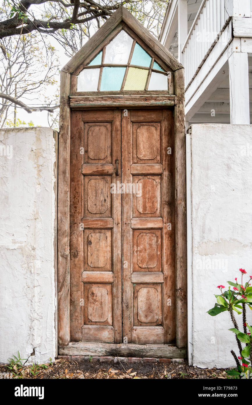 Secret Garden Door found in St. Augustine, Florida Stock Photo