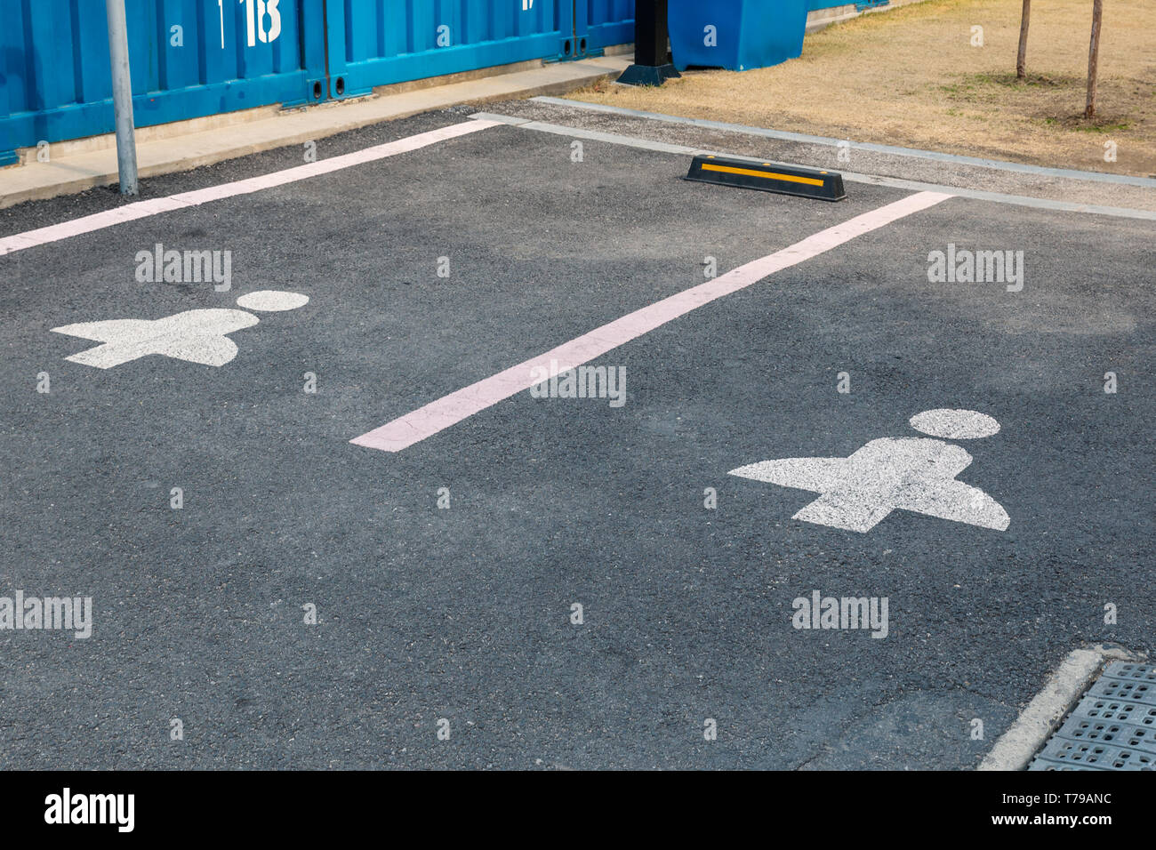 Women only parking spaces in Seoul, South Korea Stock Photo