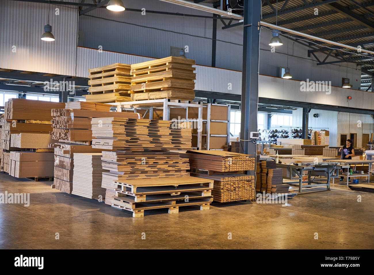 Warehouse With Wooden Blanks Parts Production Of Interior