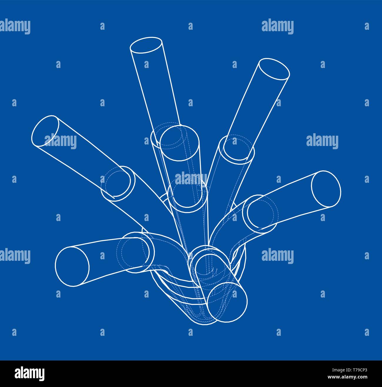 Seven-wire cable. Wire frame. Vector Stock Vector Image & Art - Alamy