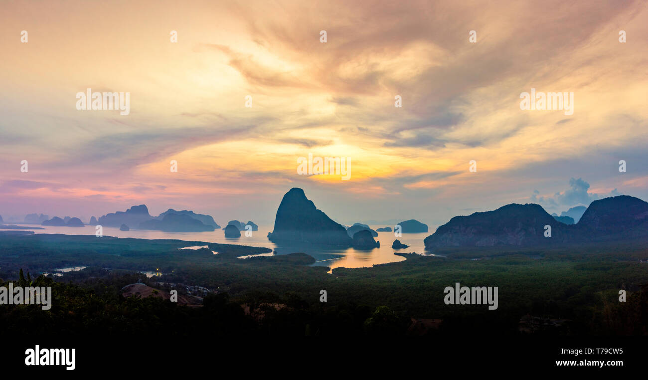 Phet Nga Samed Viewpoint, Phang Nga Islands Phang Nga Province, Thailand Stock Photo