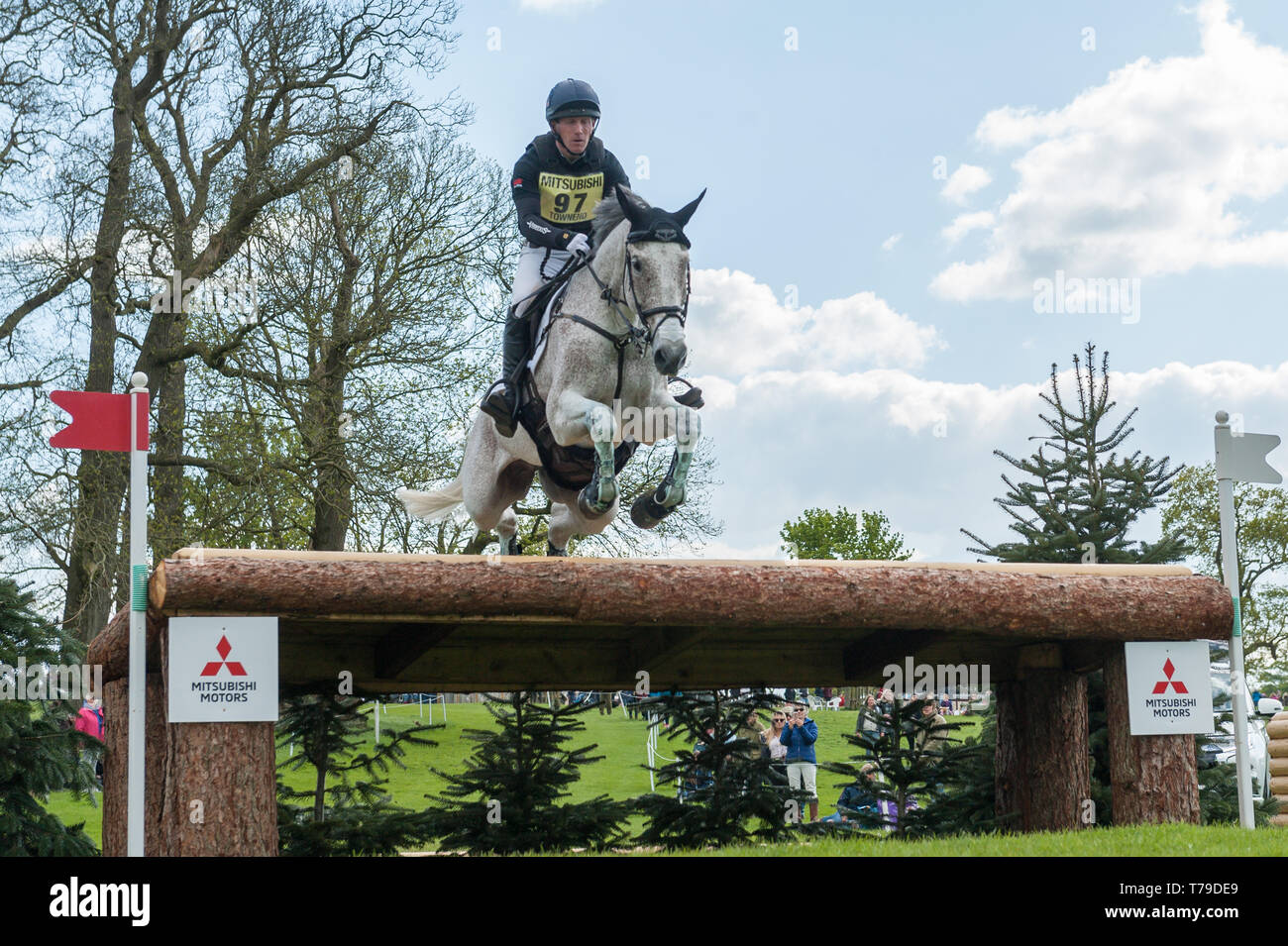 Oliver Townend (GBR) and  Ballaghmor Class  taking part in the cross country phase Mitsubishi Motors Badminton Horse Trials, Badminton , Gloucestershi Stock Photo