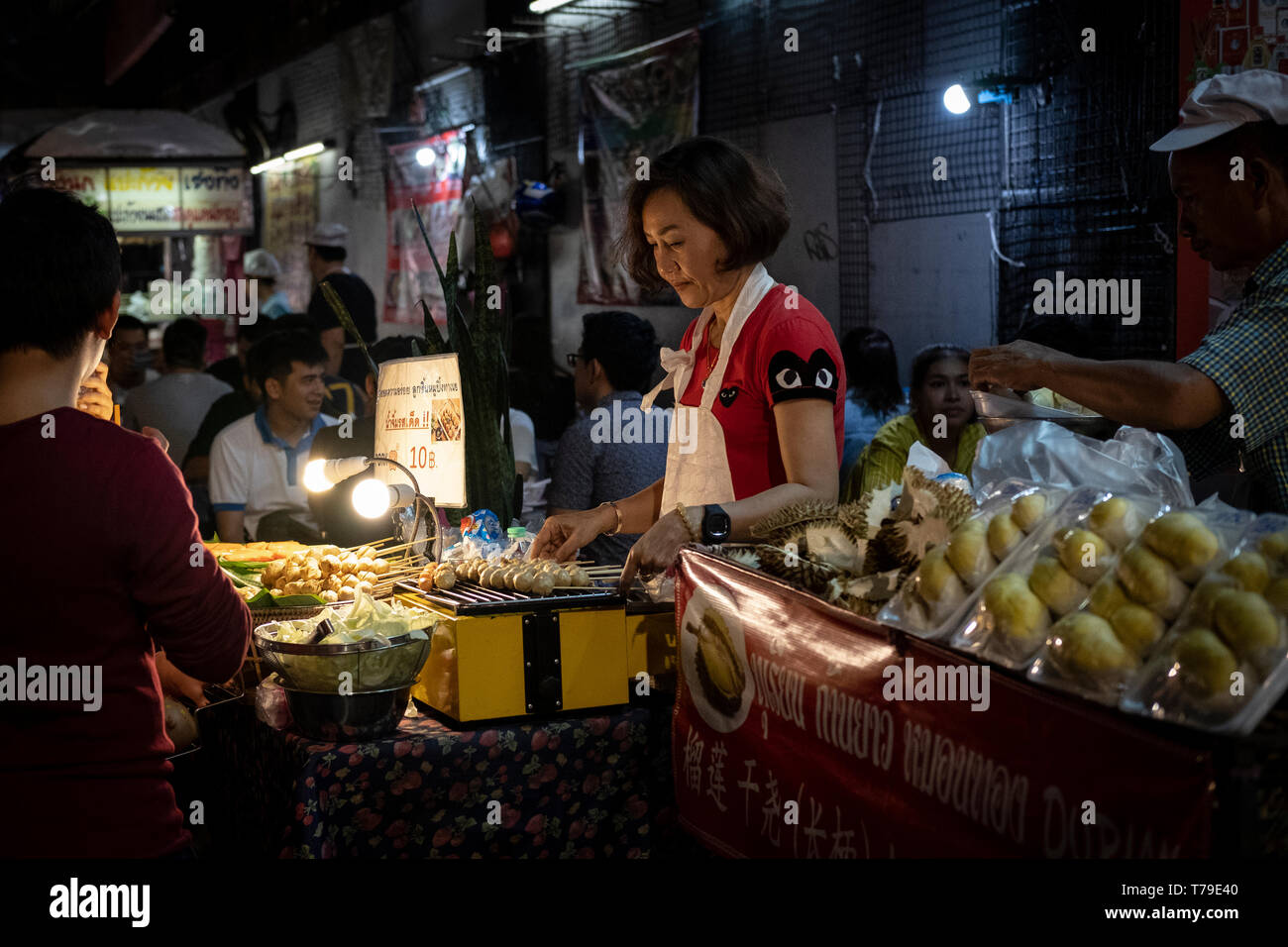 Bangkok, Thailand - 02 September 2018: Street food stand at Bangkok's Chinatown Stock Photo