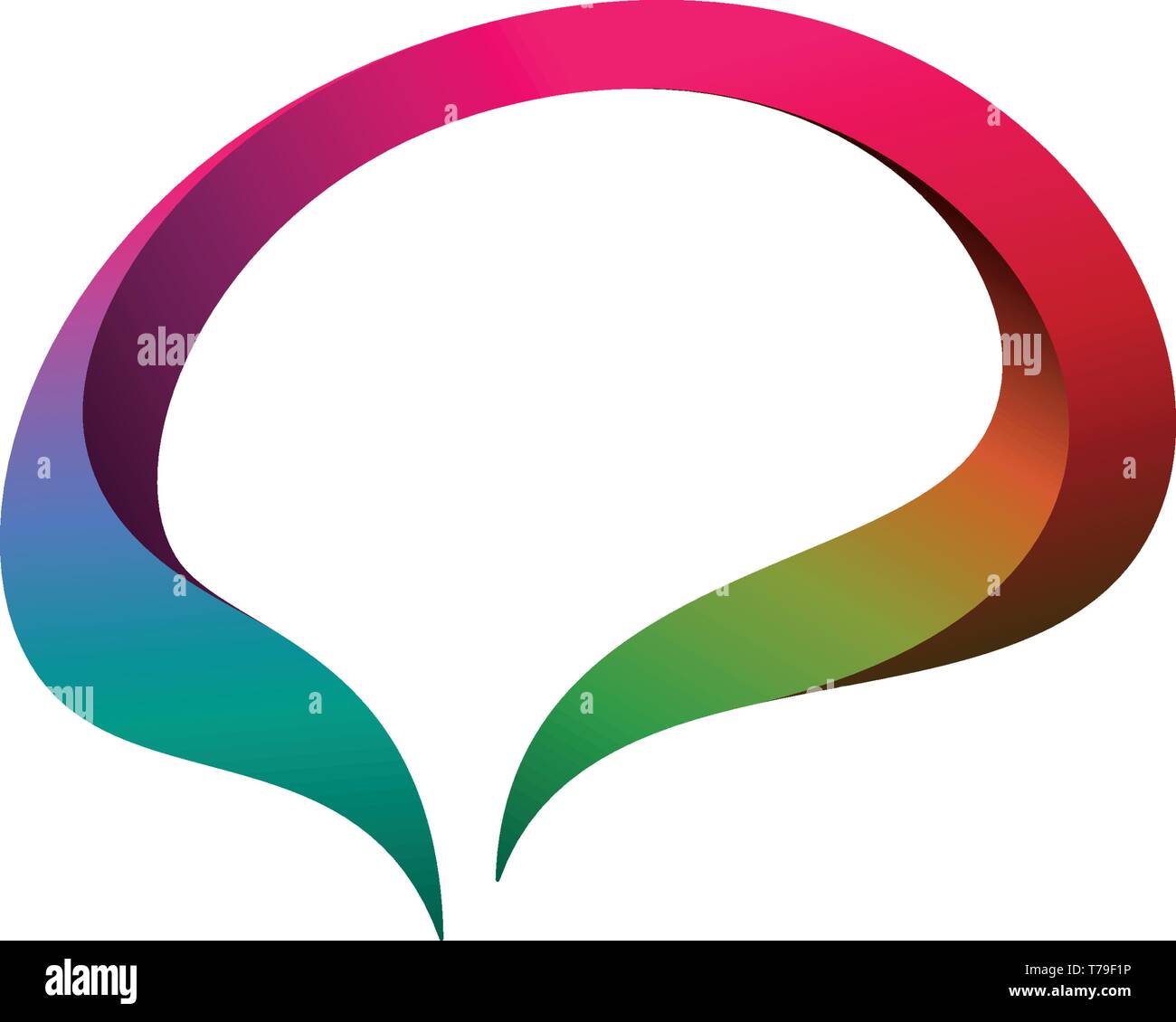 Brain and speech bubble icon on white background. Three dimensional creative idea icon. Stock Vector