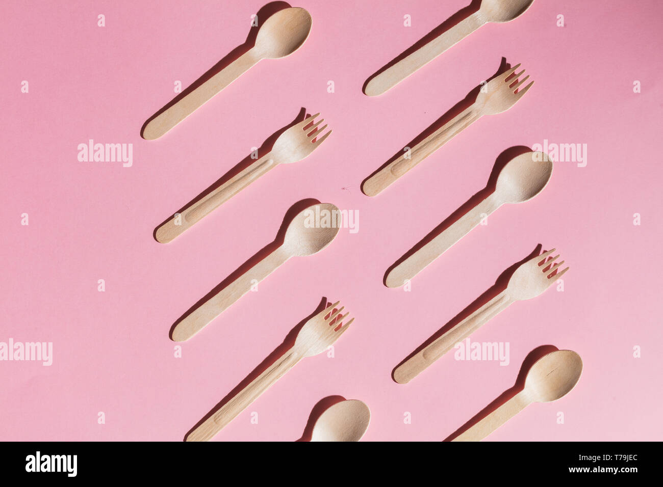 cutler sells spoons and forks, production of cutlery concept Stock