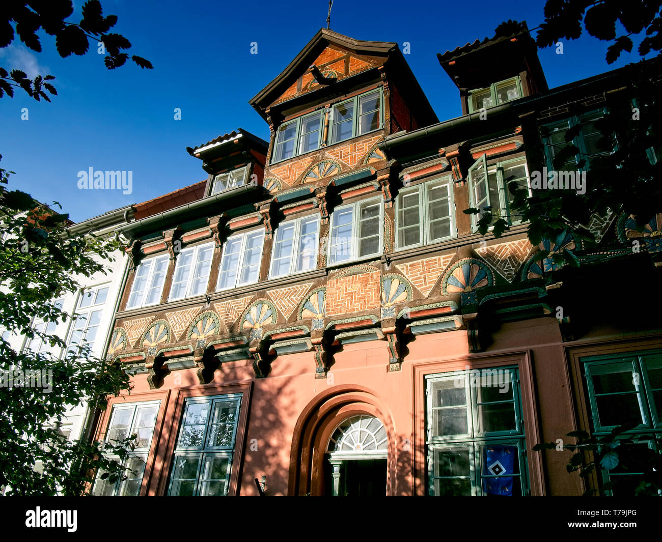 Frame house Bei der St, Nicolaikirche in Lueneburg, Germany. Stock Photo
