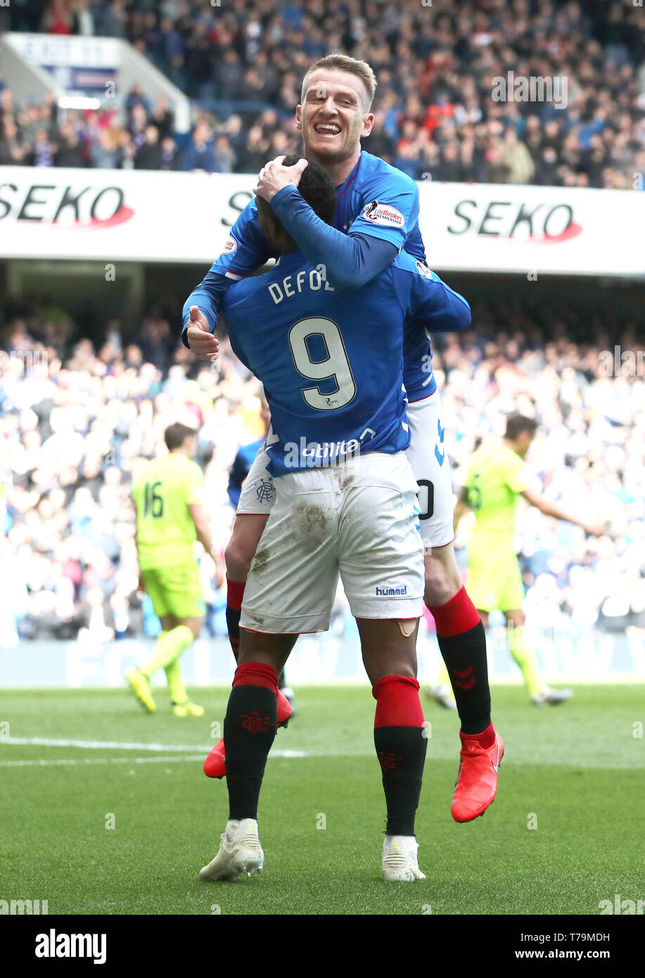Rangers jermain defoe celebrates scoring hi-res stock photography and ...