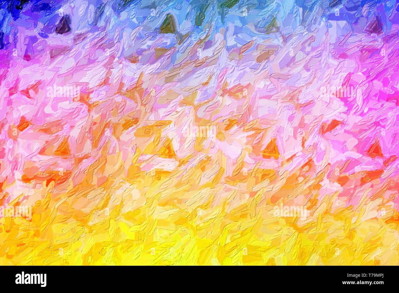 Colorful oil painting hand-painted art illustration : abstract texture on  canvas, background (High-resolution 2D CG illustration Stock Photo - Alamy