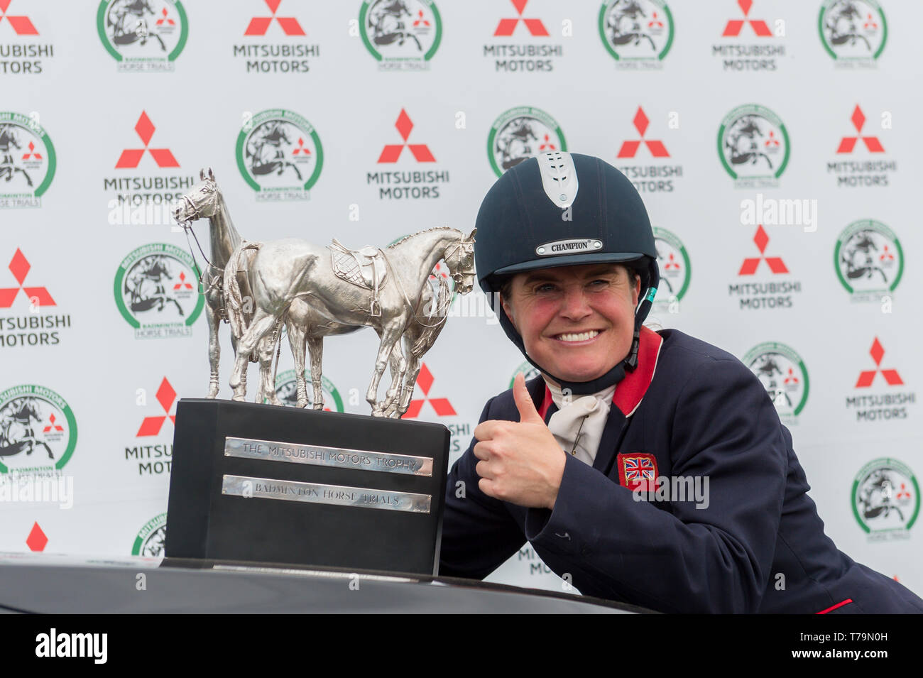 Piggy French at the prize giving ceremony of the  2019 Mitsubishi Motors Badminton Horse trials Stock Photo