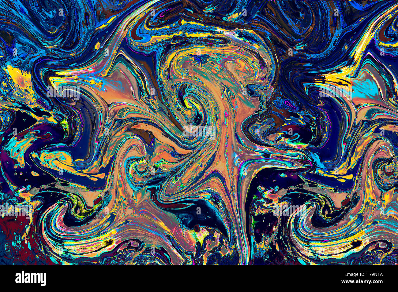 Traditional Ottoman Turkish abstract marbling art patterns as ...