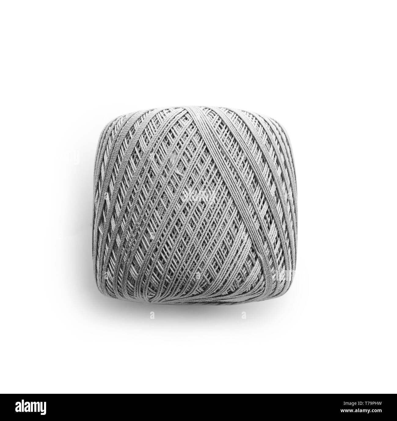 Ball of knitting thread on white background Stock Photo - Alamy