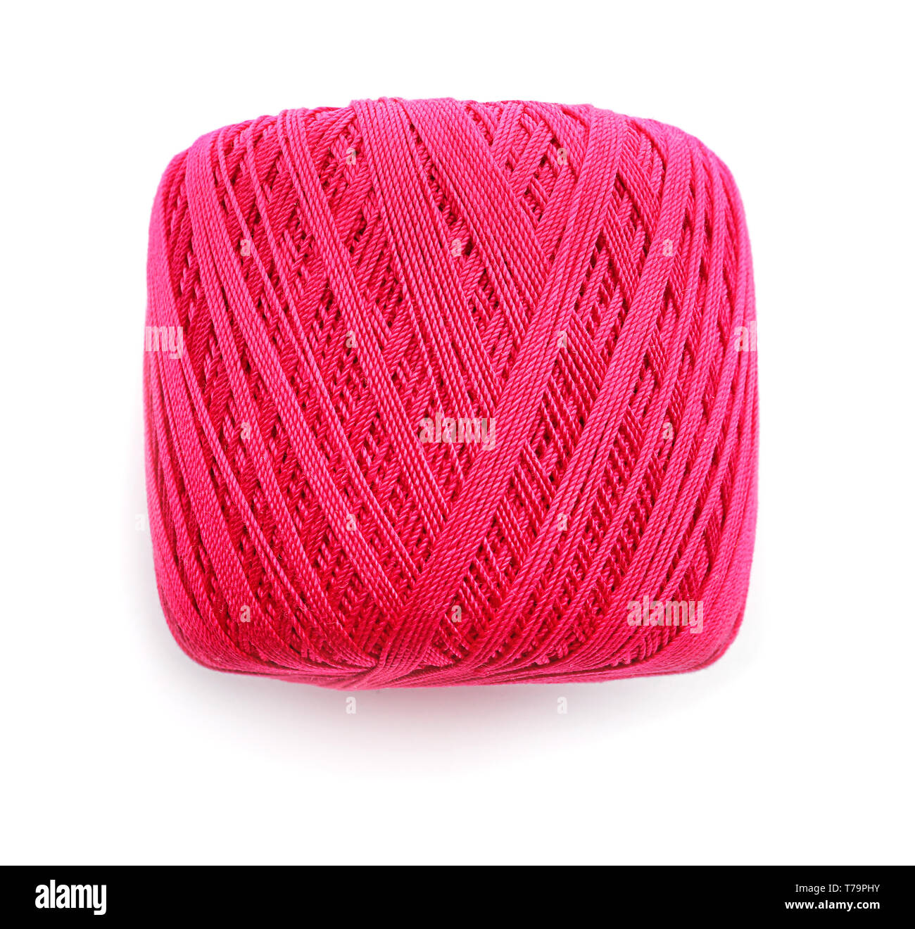 Ball of knitting thread on white background Stock Photo - Alamy