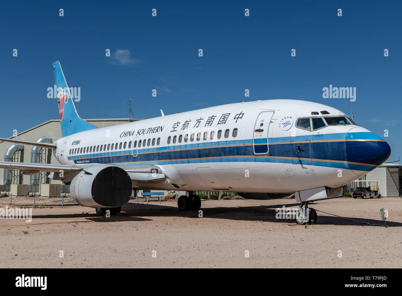 Boeing 737-300 (China Southern Airlines) at Pima Air & Space Museum in Tucson, Arizona Stock Photo