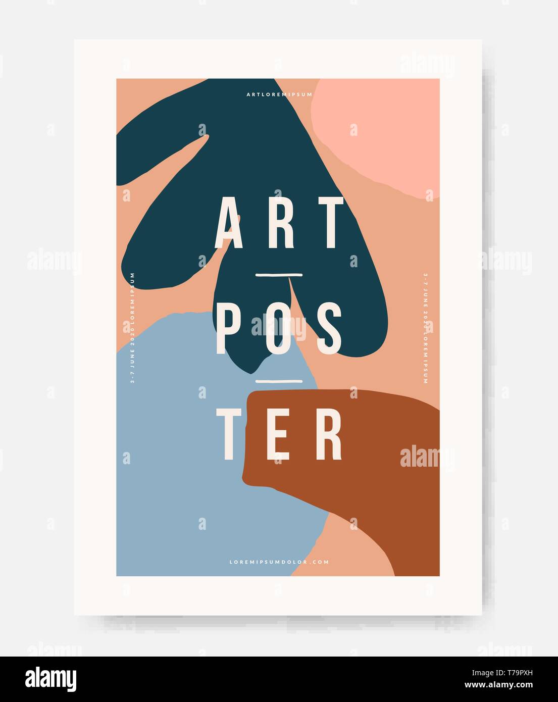 Creative and modern poster templates with organic abstract shapes in