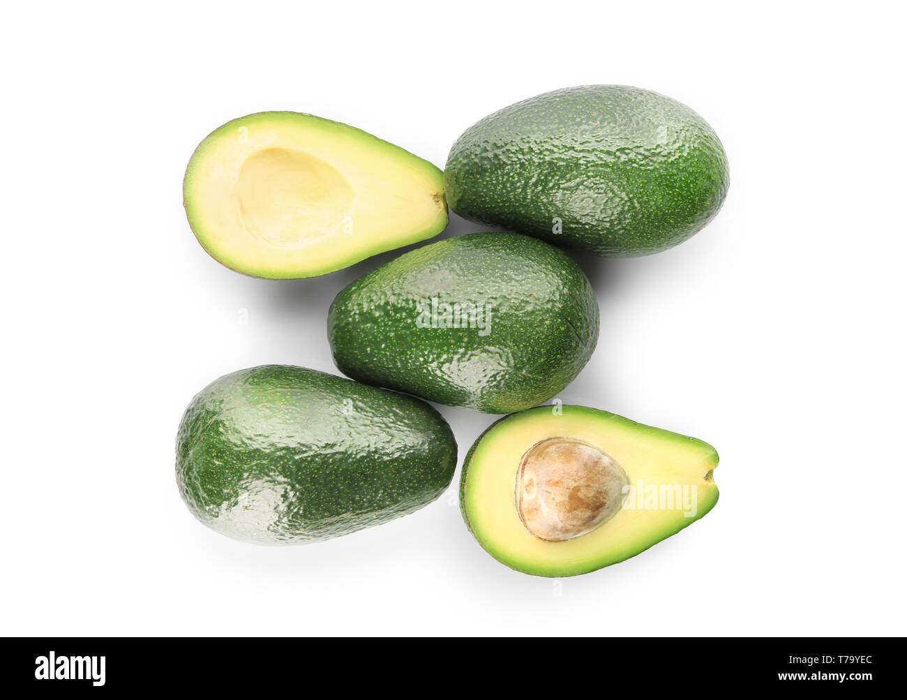 Fresh avocados on white background Stock Photo - Alamy