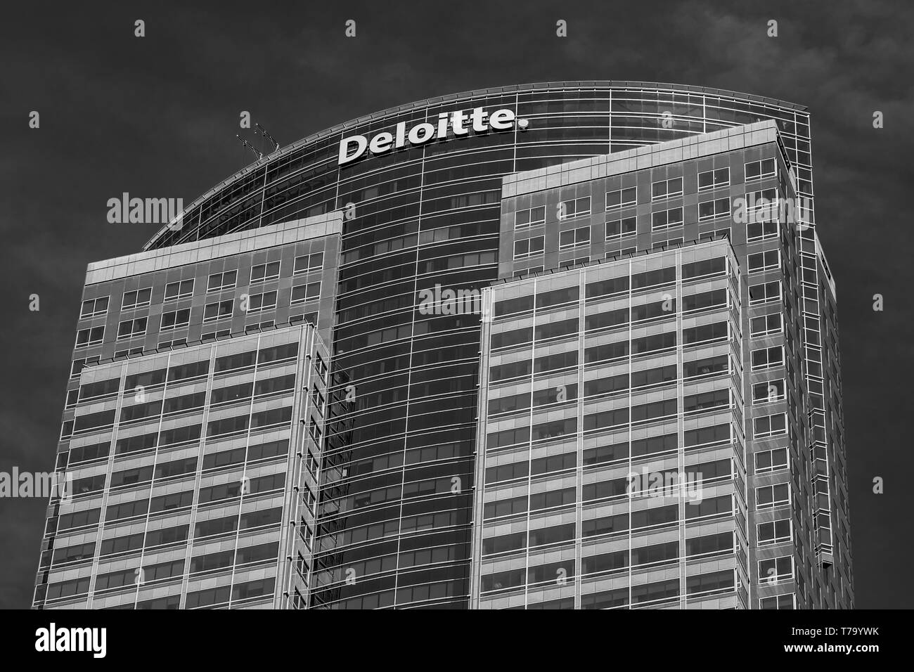 Deloitte building in Downtown Los Angeles - CALIFORNIA, USA - MARCH 18