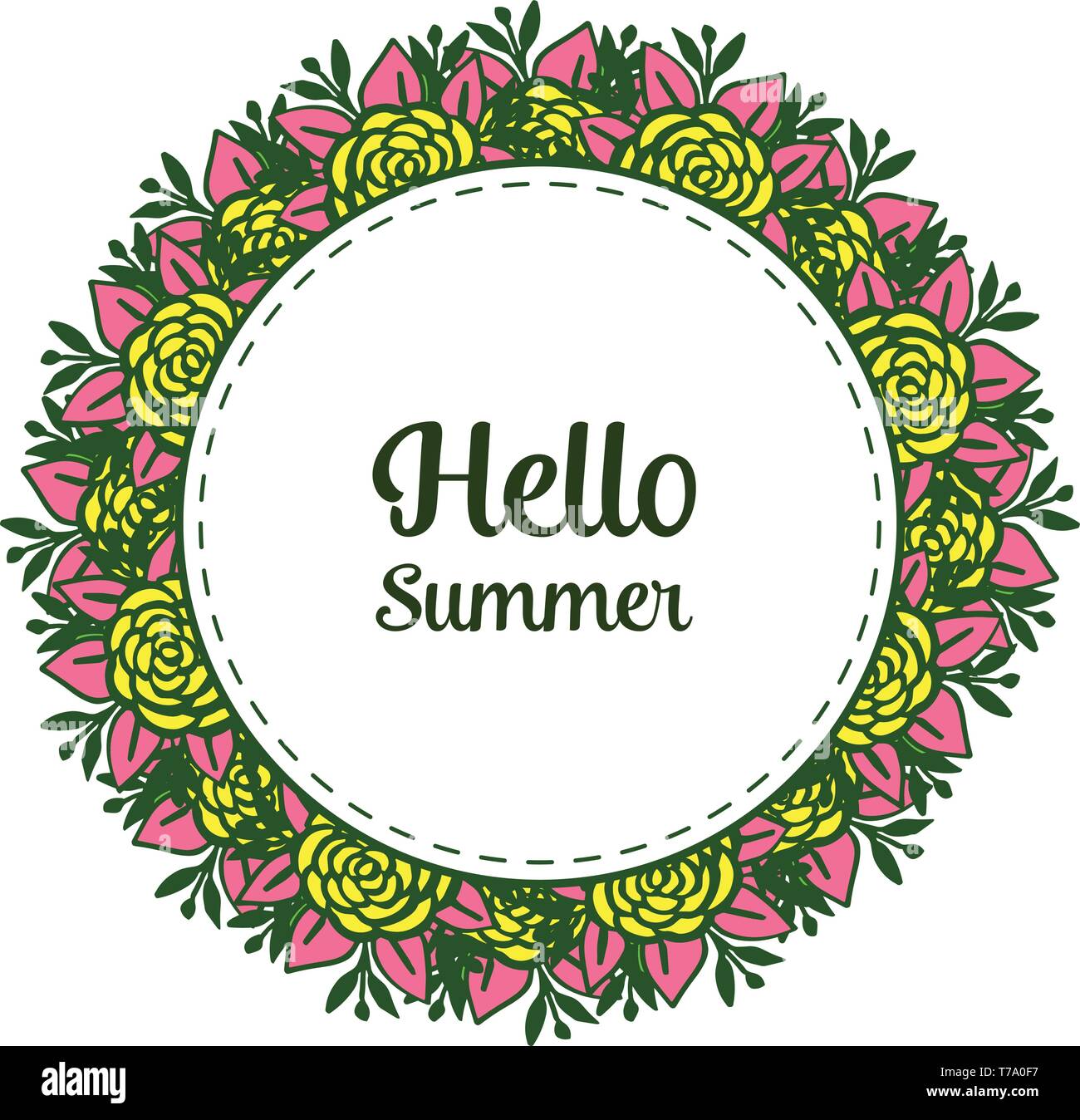 Vector illustration banner hello summer for various crowd colorful ...