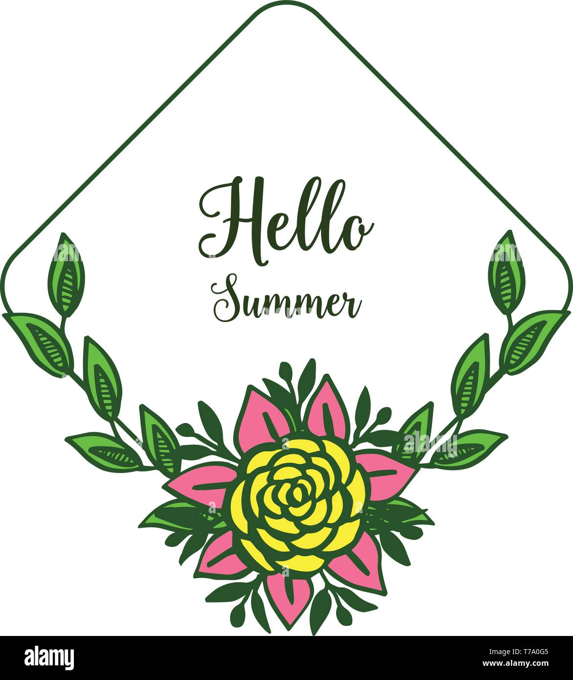 Vector illustration banner hello summer for various crowd colorful ...