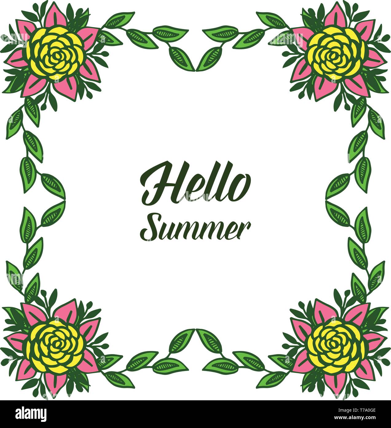 Vector illustration banner hello summer for various crowd colorful ...