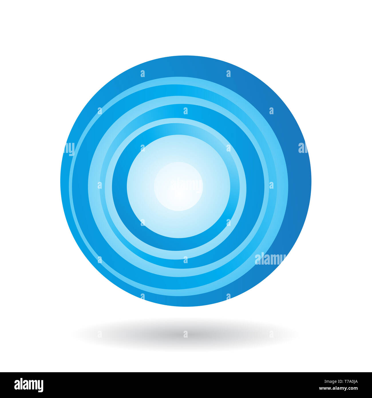 Vector Illustration of a Striped Blue Icon for Letter O isolated on a ...