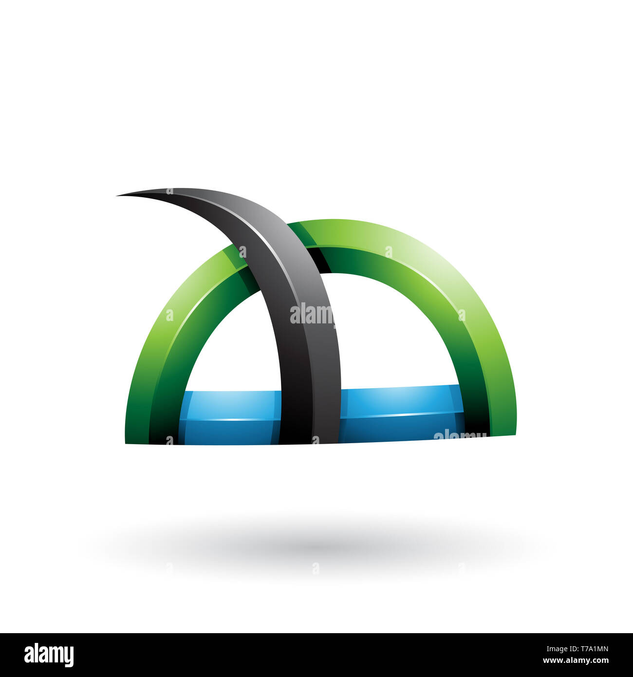 Vector Illustration of Black and Green Glossy Grass Like Spiky Shape ...