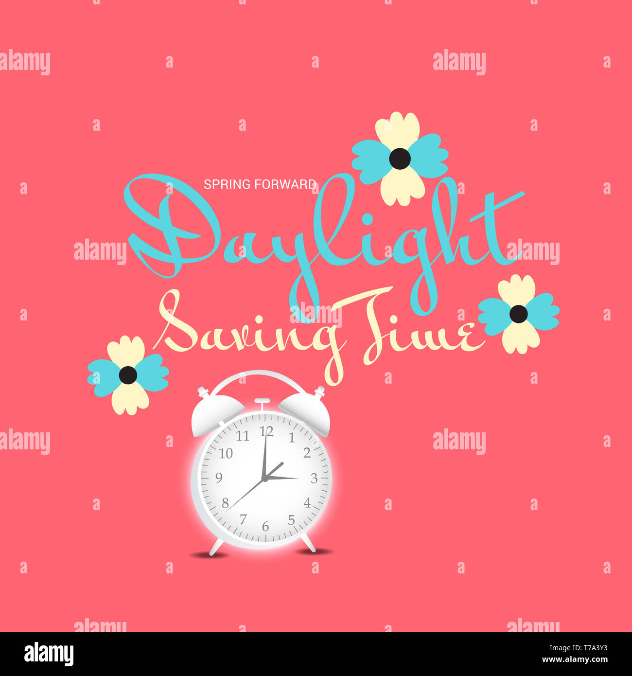 Vector illustration of a Banner for Change your clocks message for Daylight Saving Time(Spring