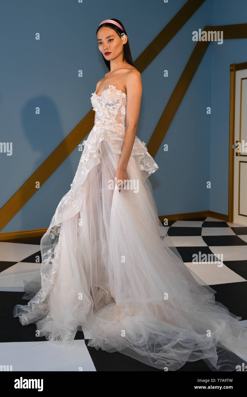 NEW YORK, NY - APRIL 14: A model posing during Galia Lahav Spring 2020 bridal presentation on April 14, 2019  in New York, NY Stock Photo