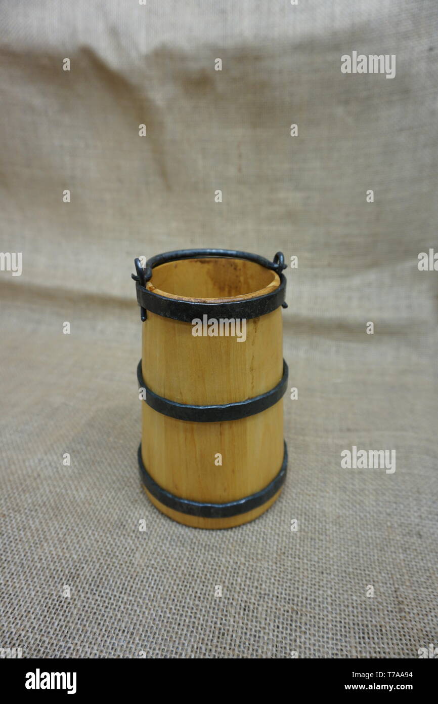 reconstructed mead hall drinking bucket from Butlers field anglo saxon