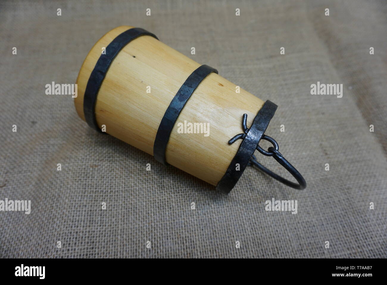 reconstructed mead hall drinking bucket from Butlers field anglo saxon