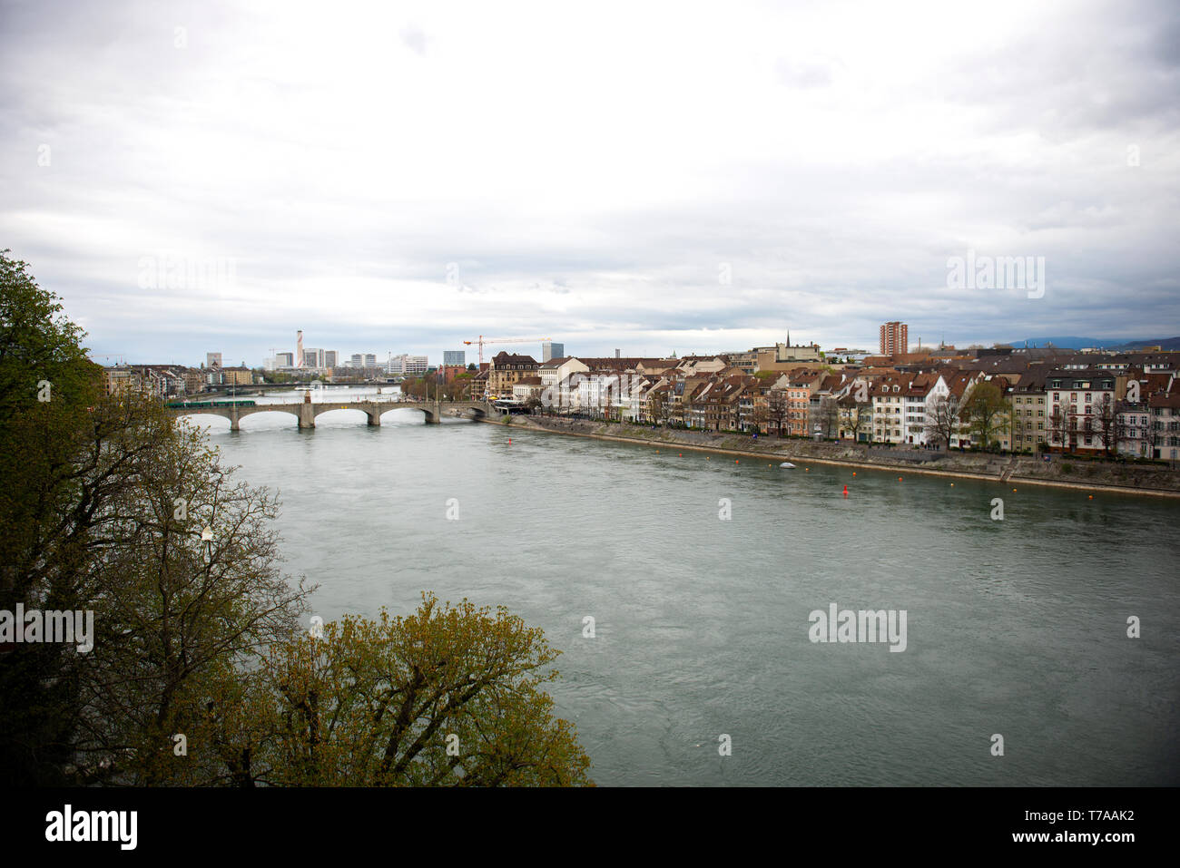 Rhine River Bridge Promenade Basel High Resolution Stock Photography ...