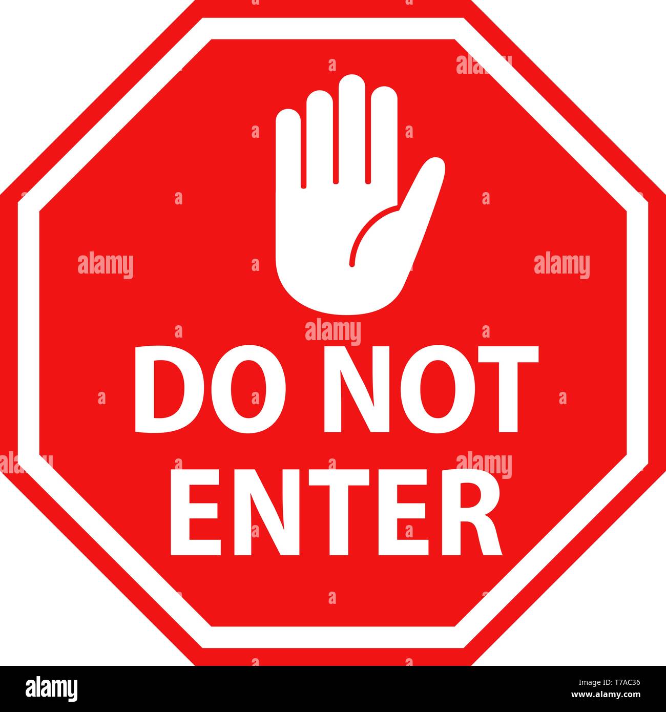 Do not enter roadsign with hand symbol or icon vector illustration Stock Vector