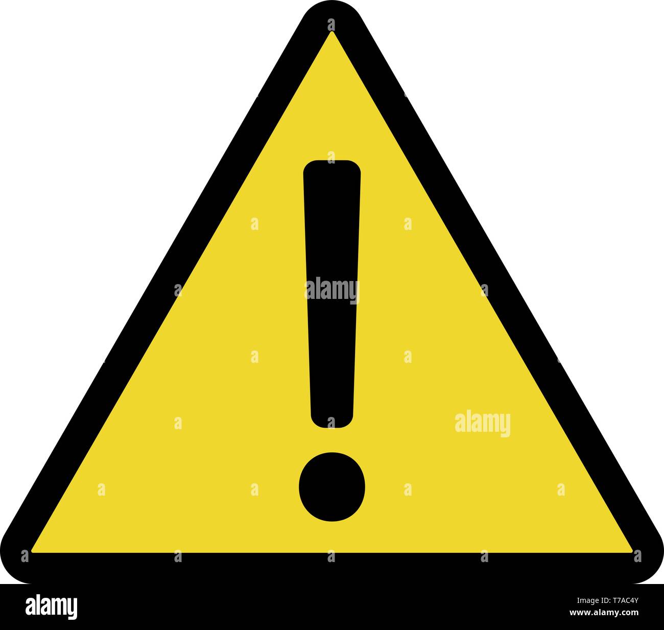 Yellow black warning sign with exclamation mark icon vector illustration Stock Vector